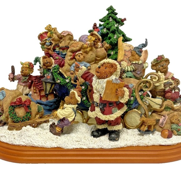 The Boyds Bears Christmas Sleigh Lighted Teddy Bear Village Danbury‎ CERTIFICTE - Picture 1 of 16